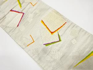 アンティーク　色紙散らし模様織り出し袋帯（材料）